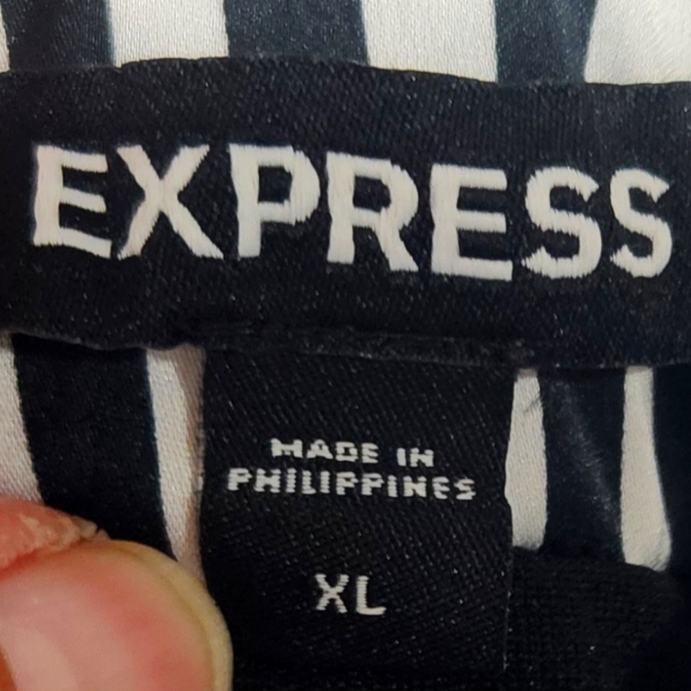 Express Monochrome Black/Pink Striped Dress-Size XL - Picture 10 of 11